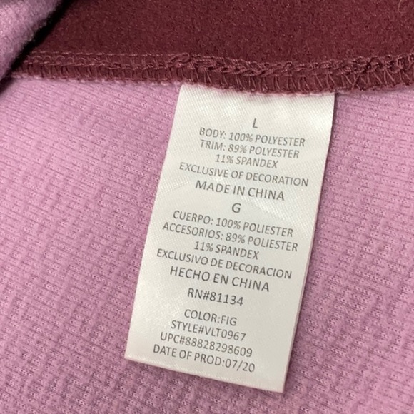 Swiss Alps women’s 1/4 snap dark pink top, size L - Picture 7 of 10